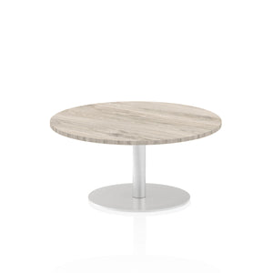 Italia 1000mm Poseur Round Table Grey Oak Top 475mm High Leg