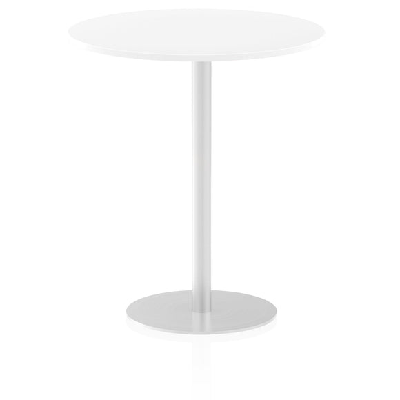 Italia 1000mm Poseur Round Table White Top 1145mm High Leg