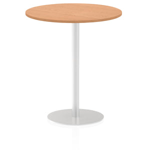 Italia 1000mm Poseur Round Table Oak Top 1145mm High Leg