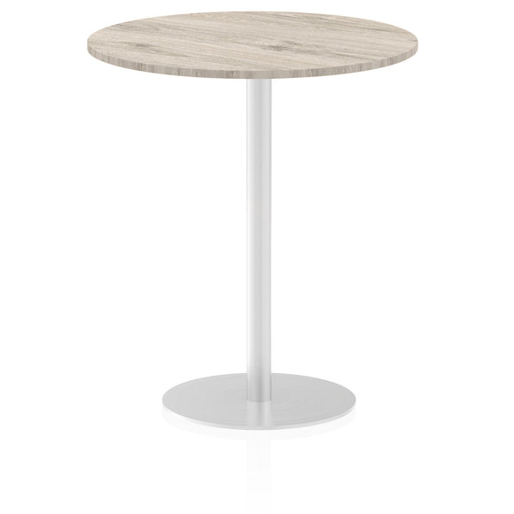 Italia 1000mm Poseur Round Table Grey Oak Top 1145mm High Leg