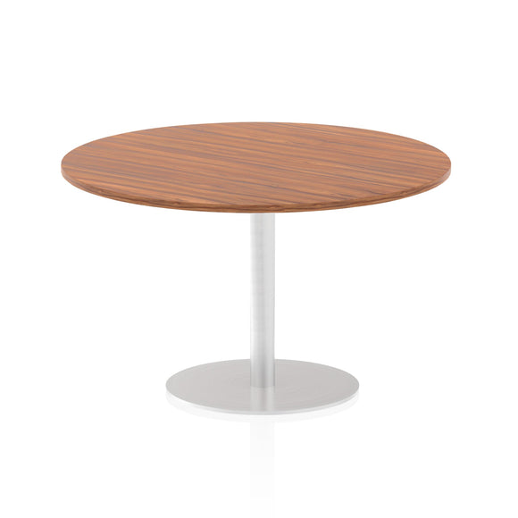 Italia 1200mm Poseur Round Table Walnut Top 725mm High Leg