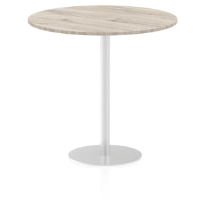 Italia 1200mm Poseur Round Table Grey Oak Top 1145mm High Leg