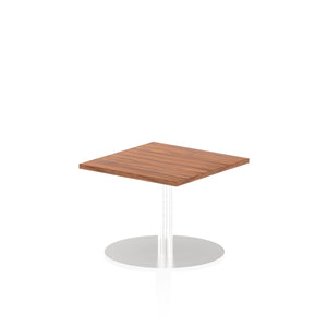 Italia 600mm Poseur Square Table Walnut Top 475mm High Leg