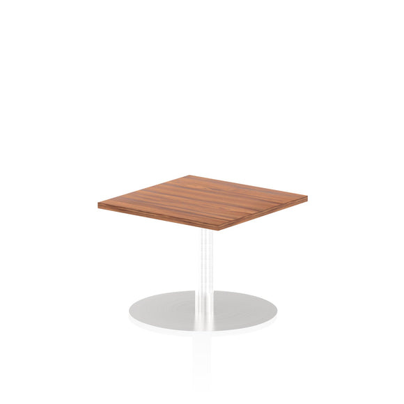 Italia 600mm Poseur Square Table Walnut Top 475mm High Leg