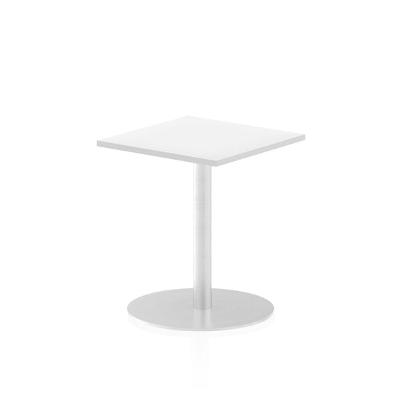 Italia 600mm Poseur Square Table White Top 725mm High Leg