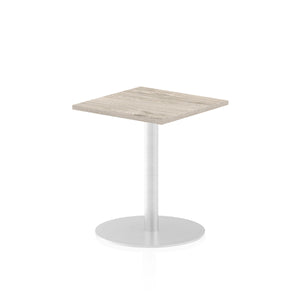 Italia 600mm Poseur Square Table Grey Oak Top 725mm High Leg