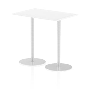 Italia 1200 x 800mm Poseur Rectangular Table White Top 1145mm High Leg