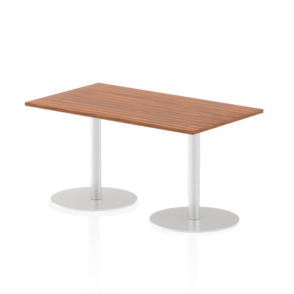 Italia 1400 x 800mm Poseur Rectangular Table Walnut Top 725mm High Leg