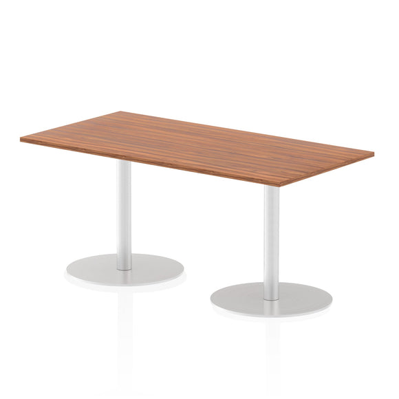 Italia 1600 x 800mm Poseur Rectangular Table Walnut Top 725mm High Leg