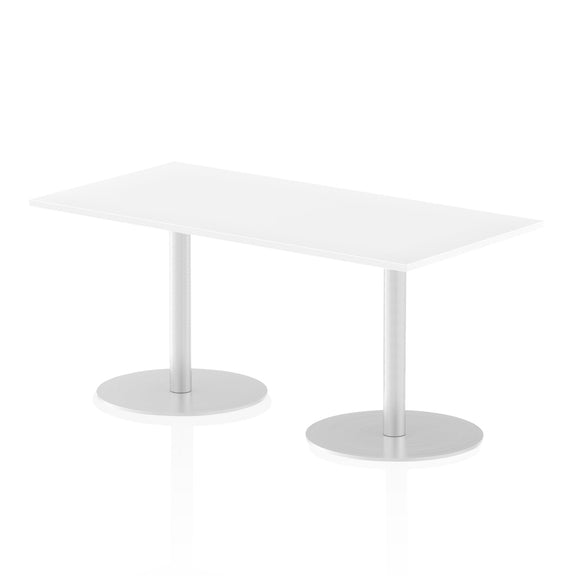 Italia 1600 x 800mm Poseur Rectangular Table White Top 725mm High Leg