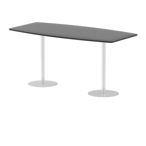 Italia 2400mm Poseur High Gloss Table Black Top 1145mm High Leg