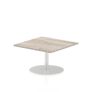 Italia 800mm Poseur Square Table Grey Oak Top 475mm High Leg