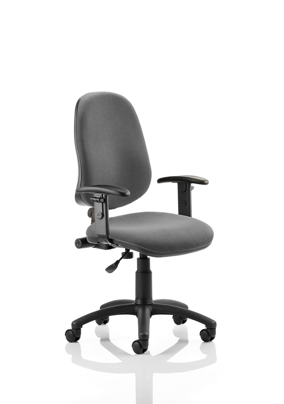 Eclipse Plus I Lever Task Operator Chair Charcoal With Height Adjustable Arms