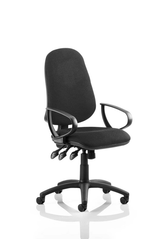 Eclipse Plus XL Lever Task Operator Chair Black With Loop Arms