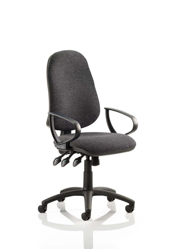 Eclipse Plus XL Lever Task Operator Chair Charcoal With Loop Arms