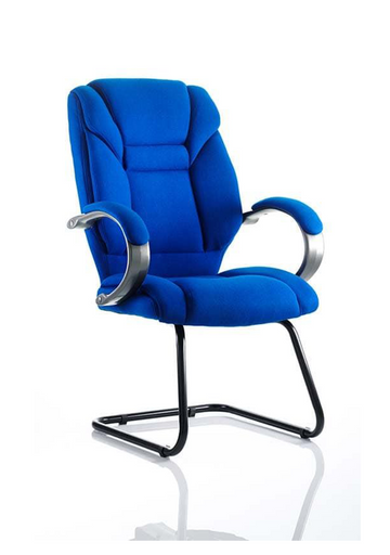 Galloway Cantilever Chair Blue Fabric With Arms