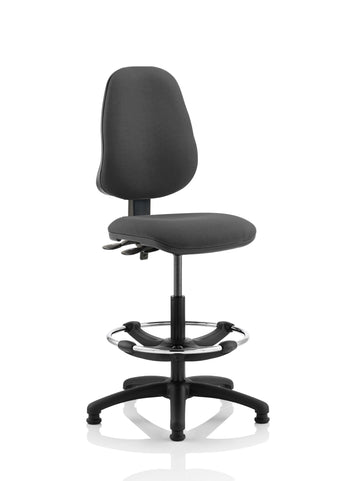 Eclipse Plus II Lever Task Operator Chair Charcoal With Hi Rise Draughtsman Kit