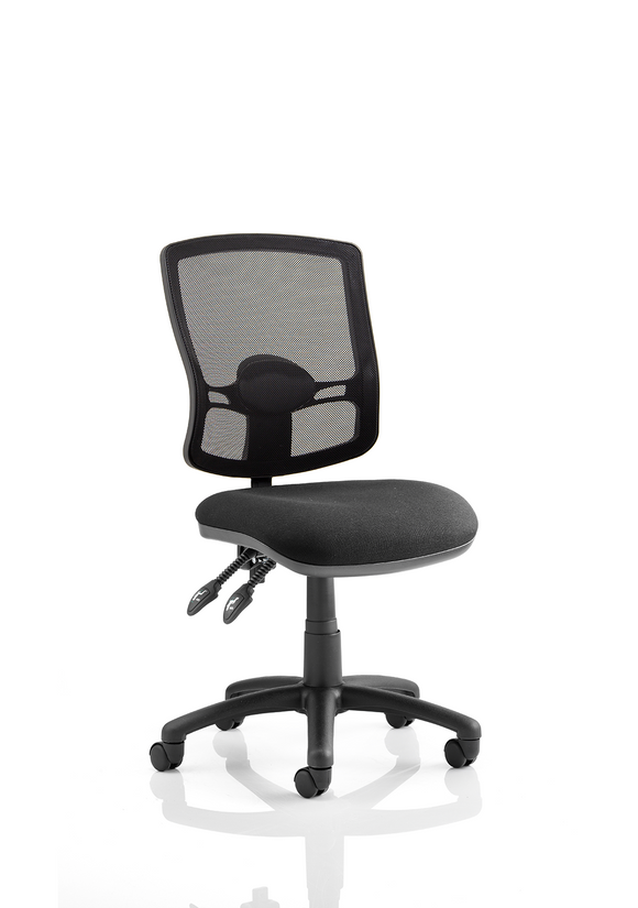 Eclipse Plus II Lever Task Operator Chair Mesh Back Deluxe With Bespoke Colour Seat in Stevia Blue With Height Adjustable Arms