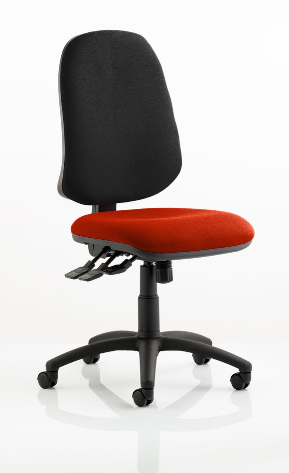 Eclipse Plus XL Lever Task Operator Chair Bespoke Colour Seat Tabasco Orange