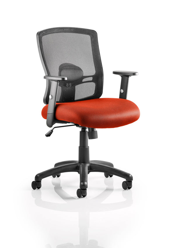 Portland Task Operator Bespoke Colour Airmesh Seat Tabasco Orange