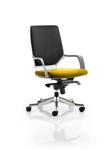 Xenon Executive White Shell Medium Back Bespoke Colour Seat Senna Yellow