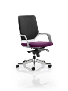 Xenon Executive White Shell Medium Back Bespoke Colour Seat Tansy Purple