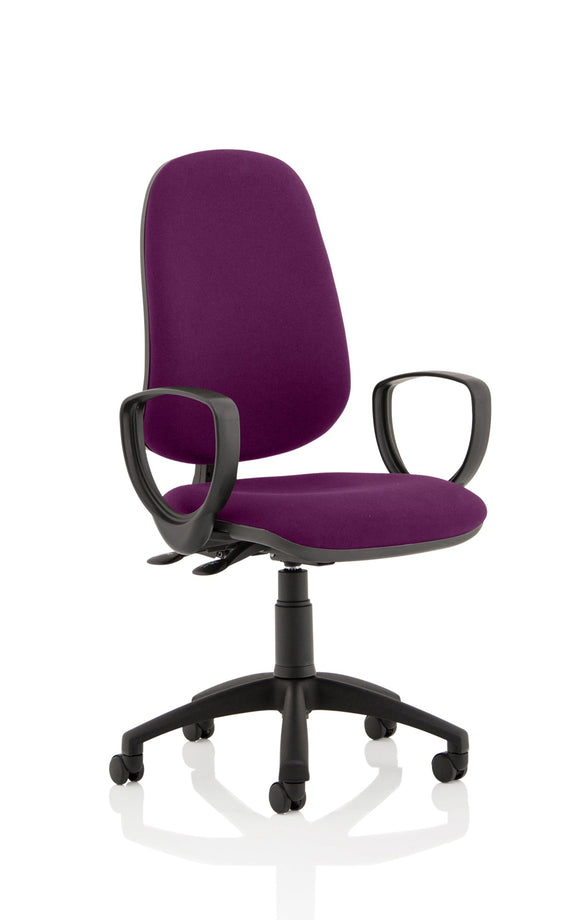 Eclipse Plus II Lever Task Operator Chair Bespoke With Loop Arms In Tansy Purple
