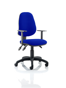 Eclipse Plus III Lever Task Operator Chair Bespoke With Height Adjustable Arms In Stevia Blue