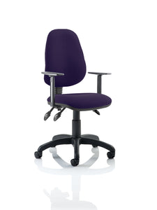 Eclipse Plus III Lever Task Operator Chair Bespoke With Height Adjustable Arms In Tansy Purple