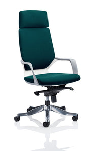 Xenon Executive White Shell High Back With Headrest Fully Bespoke Colour Maringa Teal