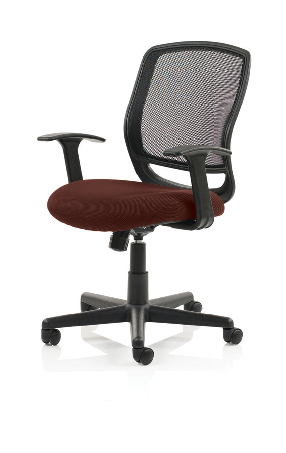 Mave Task Operator Chair Black Mesh With Arms Bespoke Colour Seat ginseng Chilli