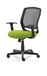 Mave Task Operator Chair Black Mesh With Arms Bespoke Colour Seat myrrh Green