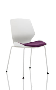 Florence White Frame Visitor Chair in Bespoke Seat Tansy Purple