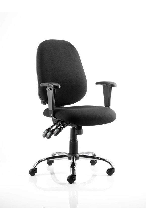 Lisbon Task Operator Chair Black Fabric With Arms