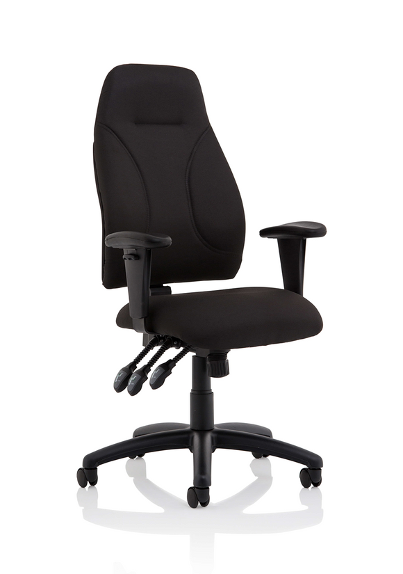 Esme Black Fabric Posture Chair With Height Adjustable Arms