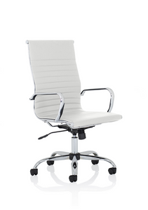 Nola High Back White Soft Bonded Leather Executive Chair